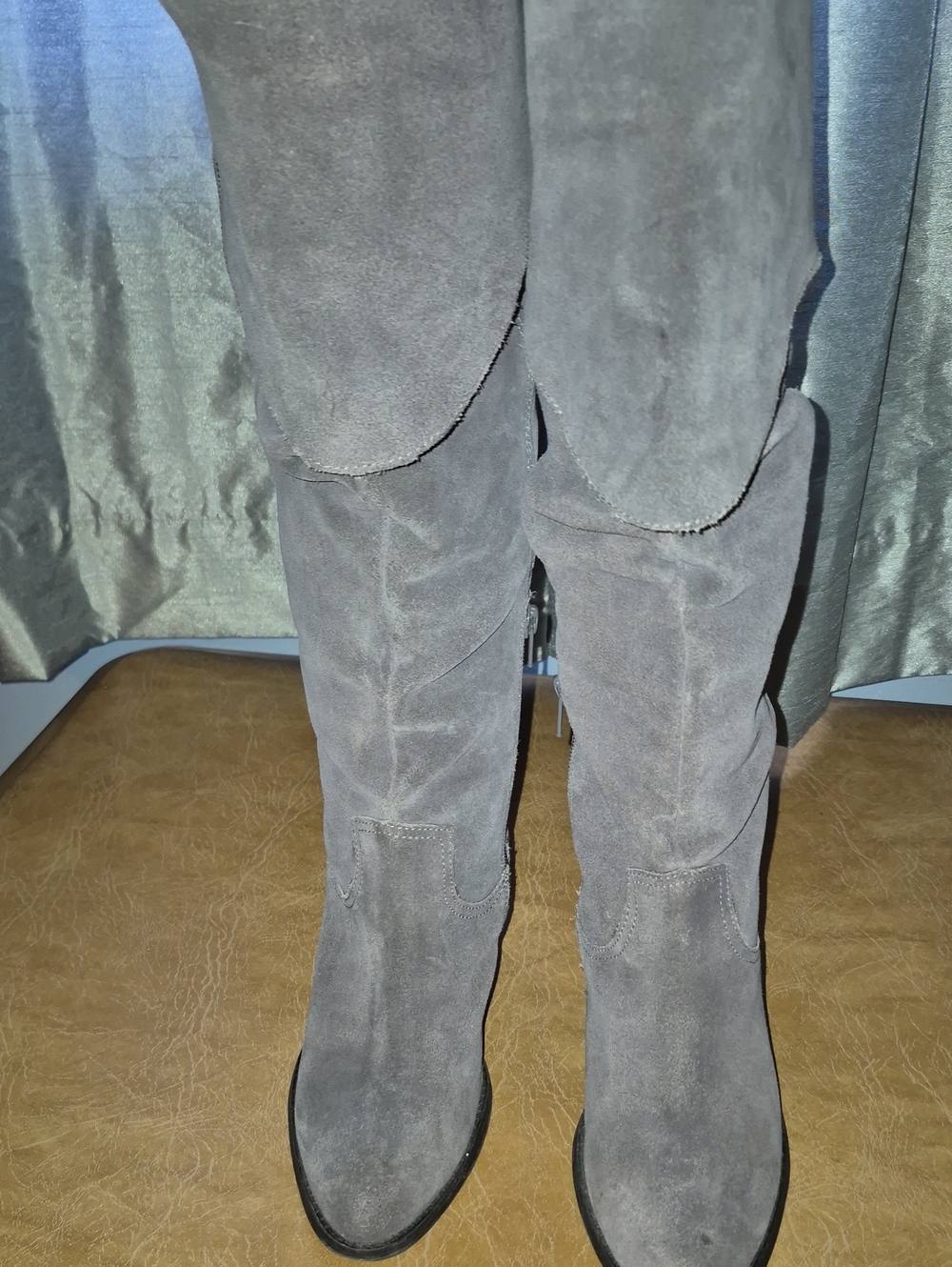 Jeffrey Campbell Kamala Grey Suede Heeled Boots..size 7 - Picture 8 of 9